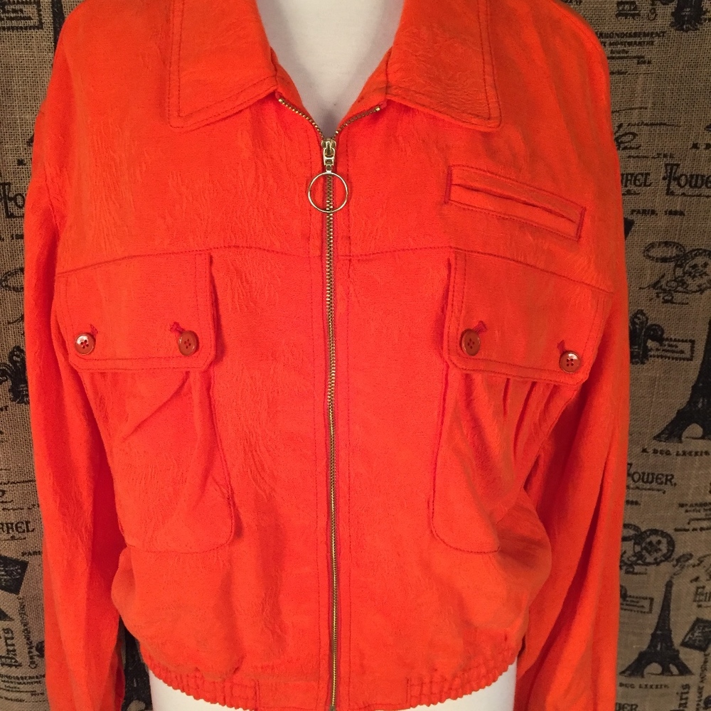 🎉HP🎉Cartonnier Anthropologie Orange Jacket Sz L - Picture 5 of 8
