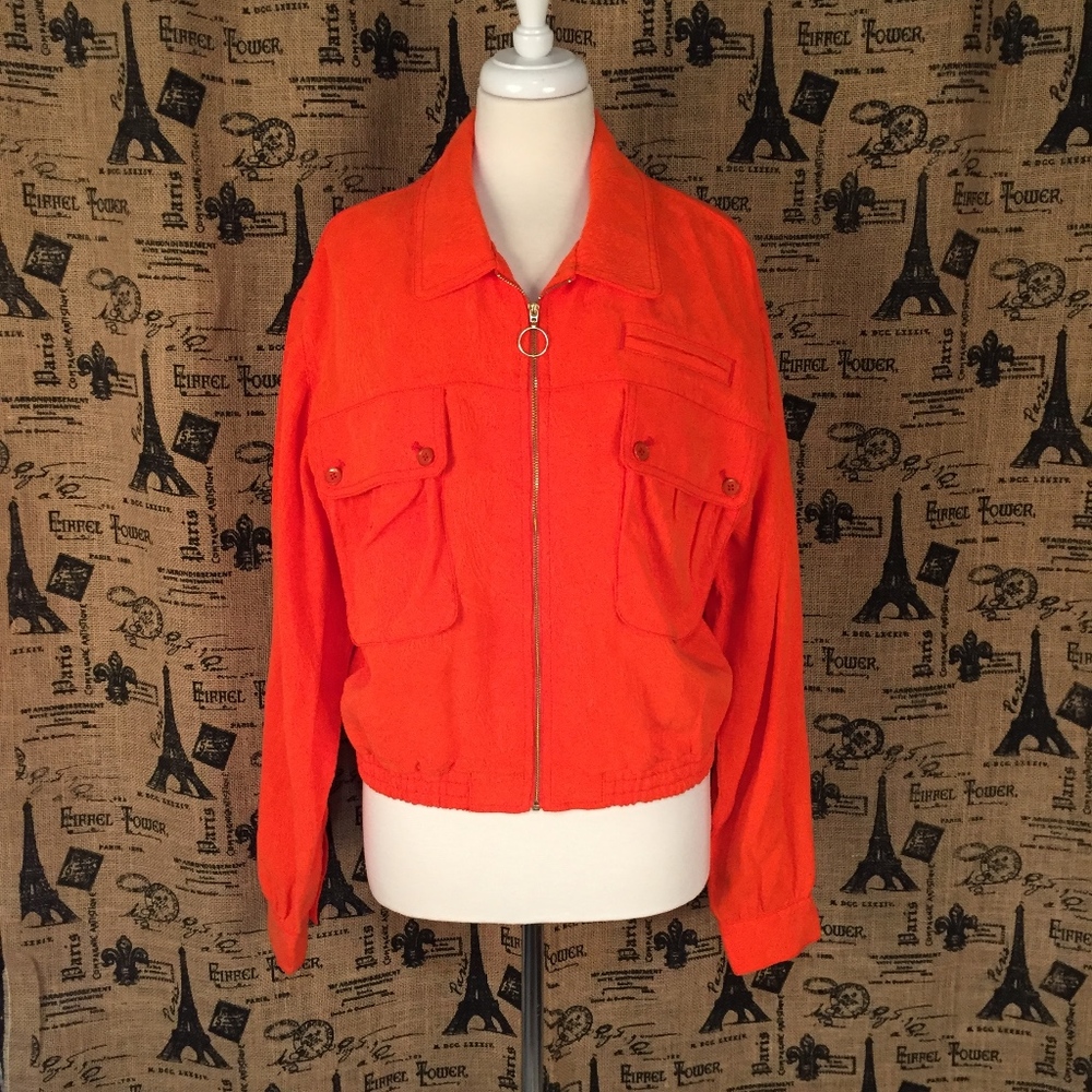🎉HP🎉Cartonnier Anthropologie Orange Jacket Sz L - Picture 4 of 8