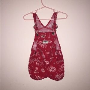 RED DEIGNED OVERALLS