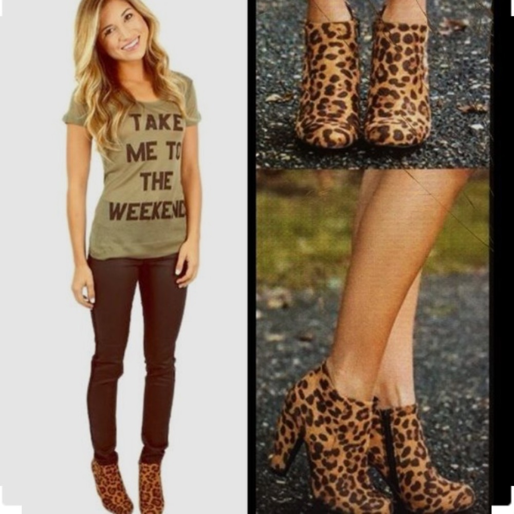 Leopard ankle booties