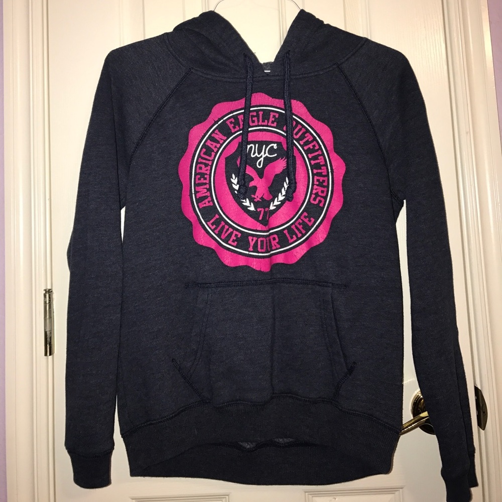 Navy Blue American Eagle Hoodie
