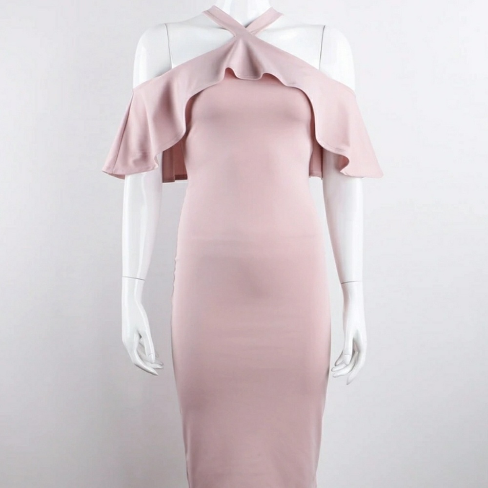 🔥Last M• Cold Shoulder Midi Dress - Picture 5 of 5