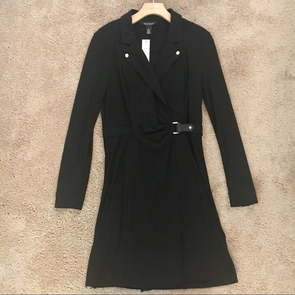 WHBM BLACK TAILORED WRAP DRESS