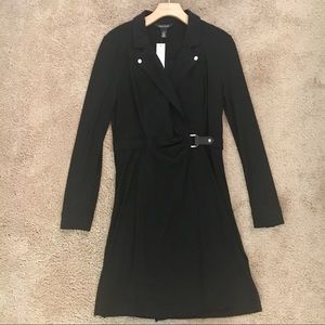 WHBM BLACK TAILORED WRAP DRESS