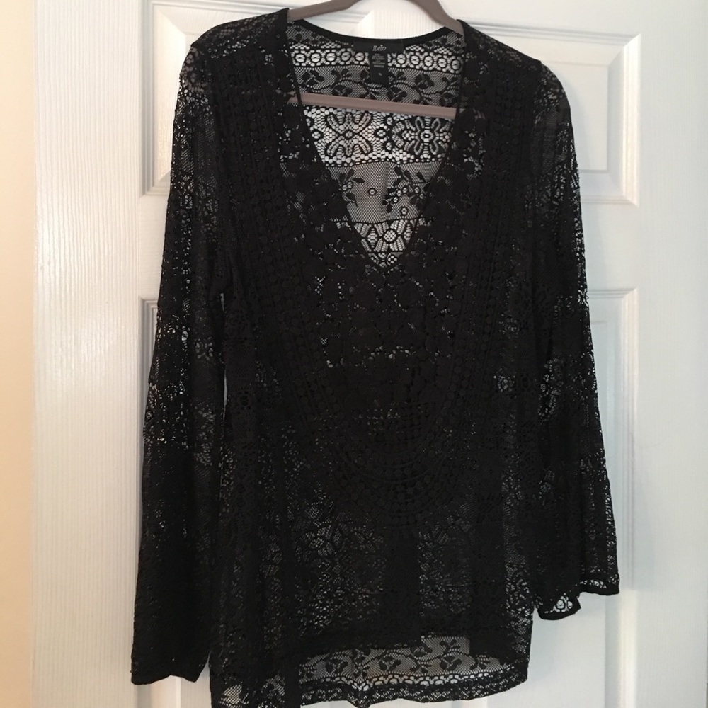 Black lace tunic