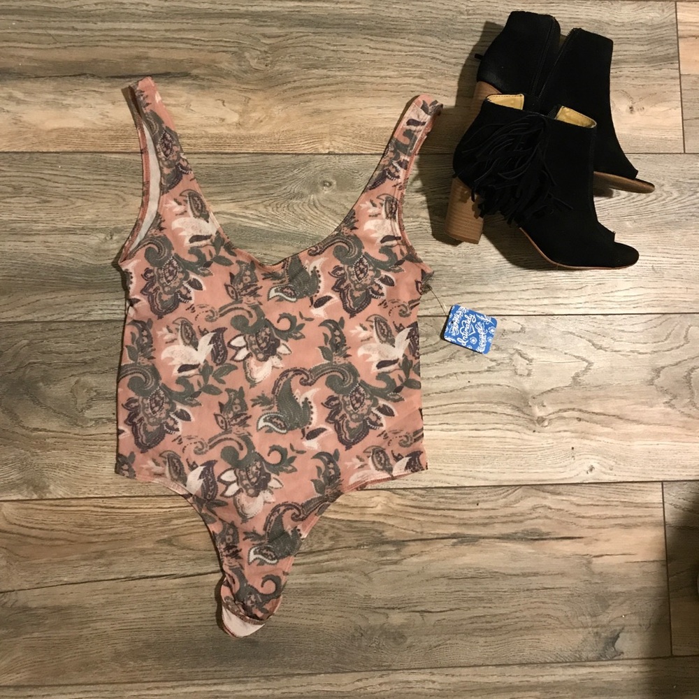 New free people pattern body suit