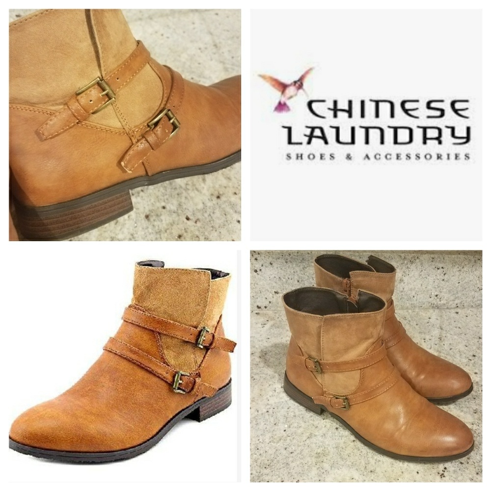 Chinese Laundry Camel Brown Suede Booties