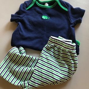 Little Me 6 months Blue/Green outfit (boy)