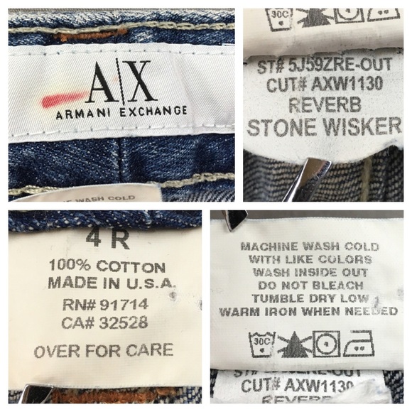 A/X Armani Exchange flare leg denim Jean size 4r - Picture 8 of 8