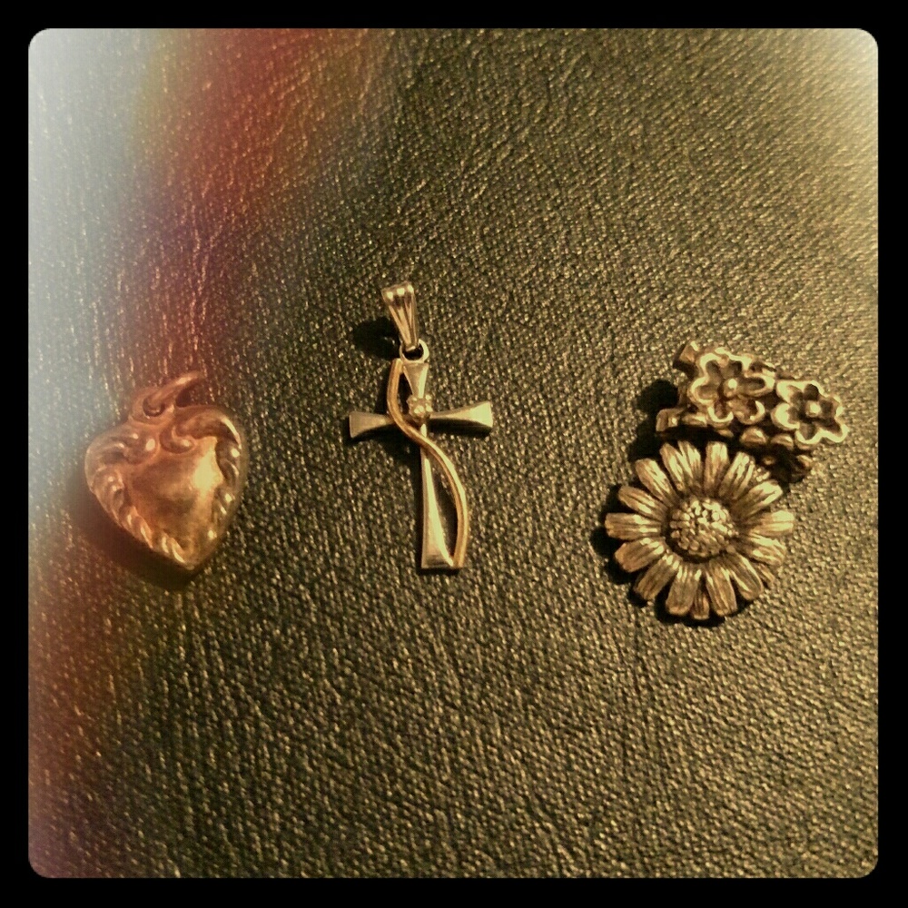 Diamond Gold & Silver Christian Cross Necklace