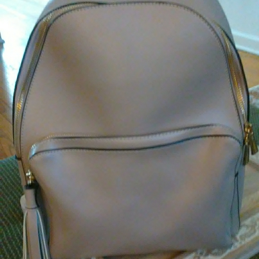 KC Jagger dove gray leather backpack