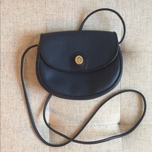 80s Liz Claiborne Navy Leather Crossbody