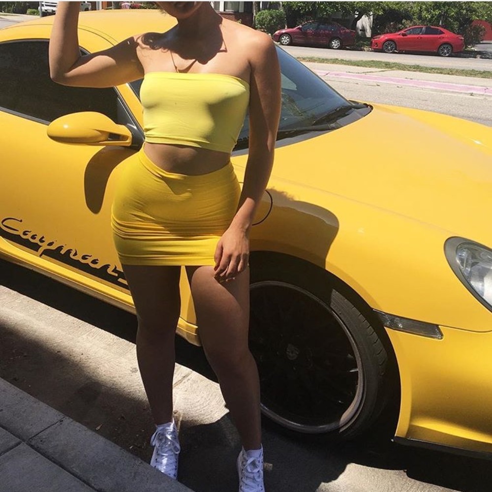 Yellow Tube Top Set