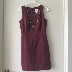 J. Crew maroon suiting dress with pockets sz 2