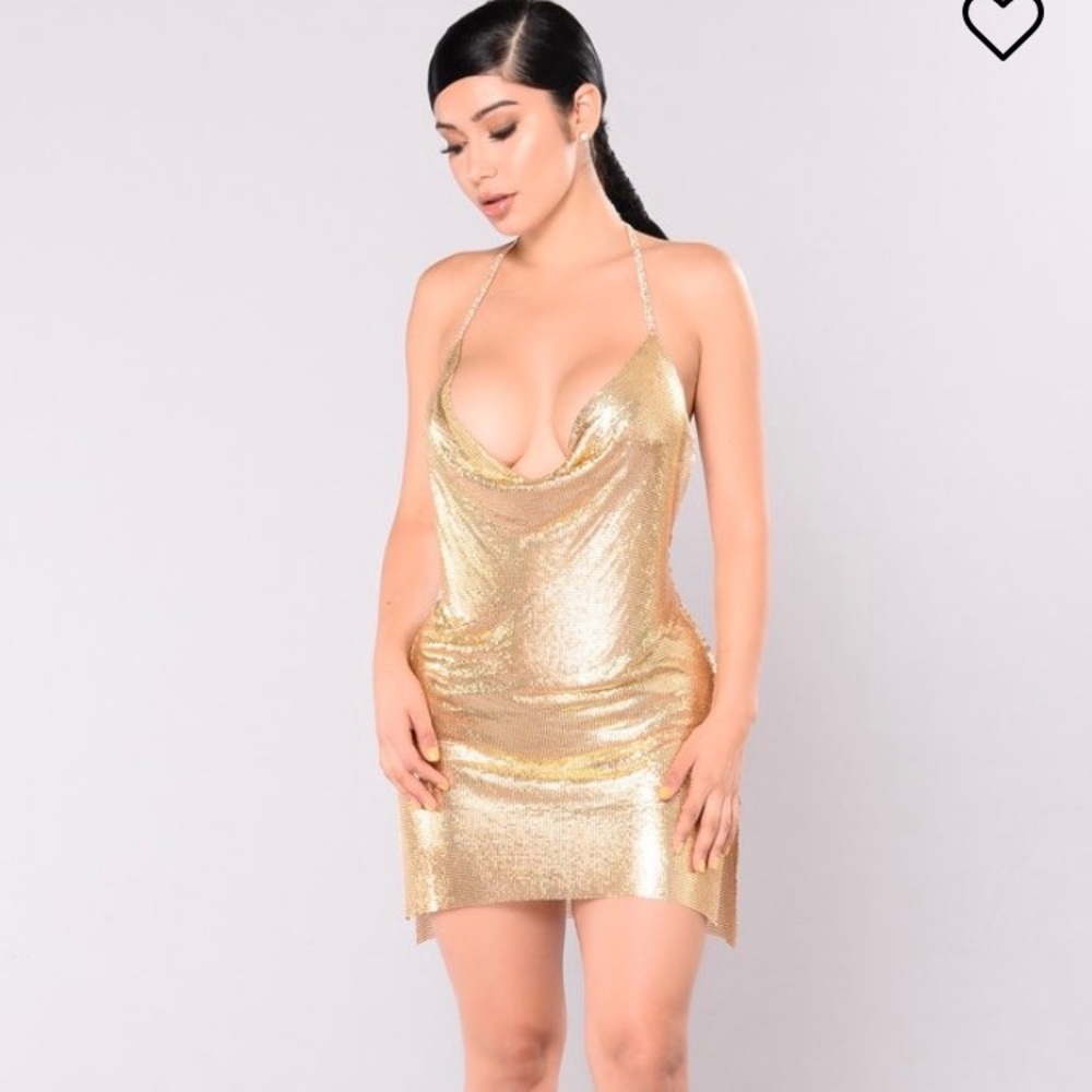 Gold Shimmery Club/Party Dress. Size Small $30