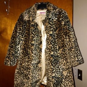 Leopard Faux Fur Print coat - Size M
