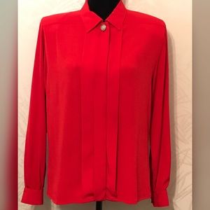 Liz Claiborne Red Button Down Blouse Size 8