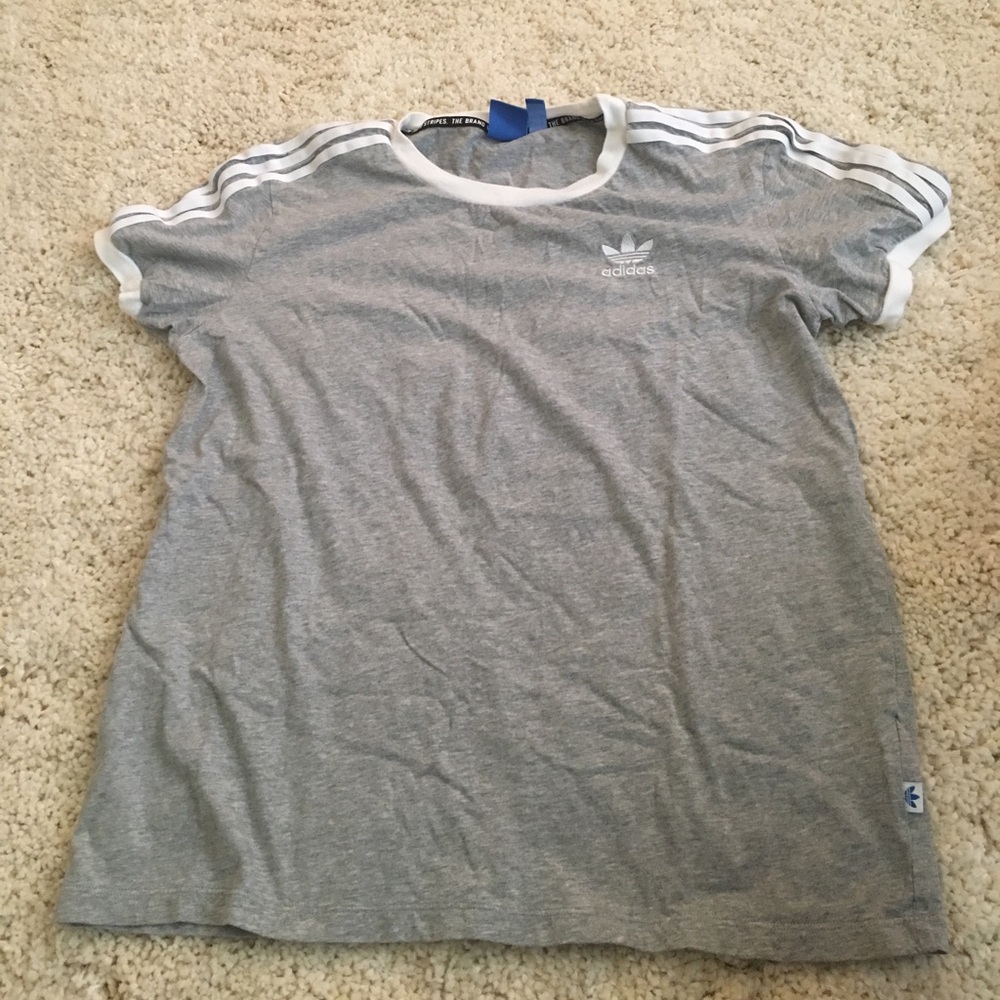 ADIDAS Original Grey 3-striped TShirt Women's