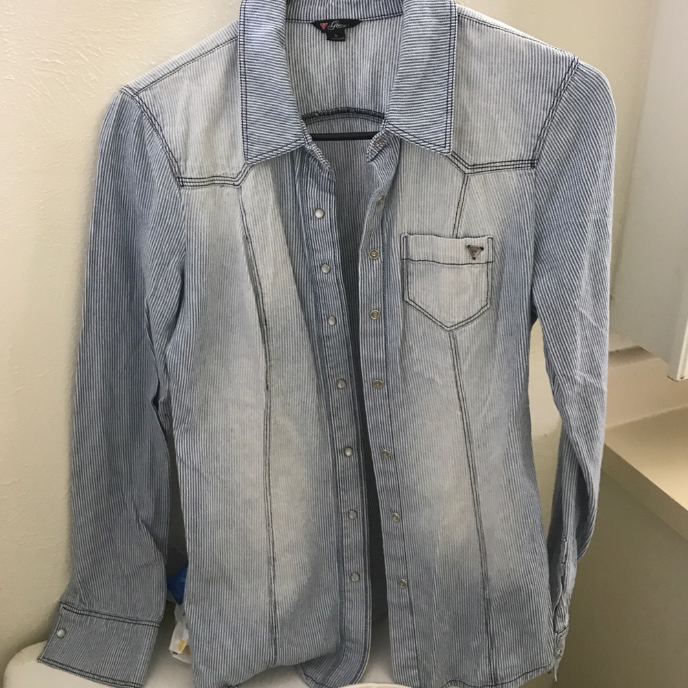 Light wash jean shirt