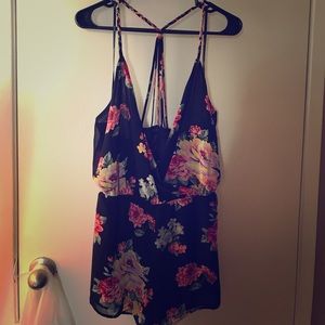 Forever 21 Floral Romper; Size L; Never Worn