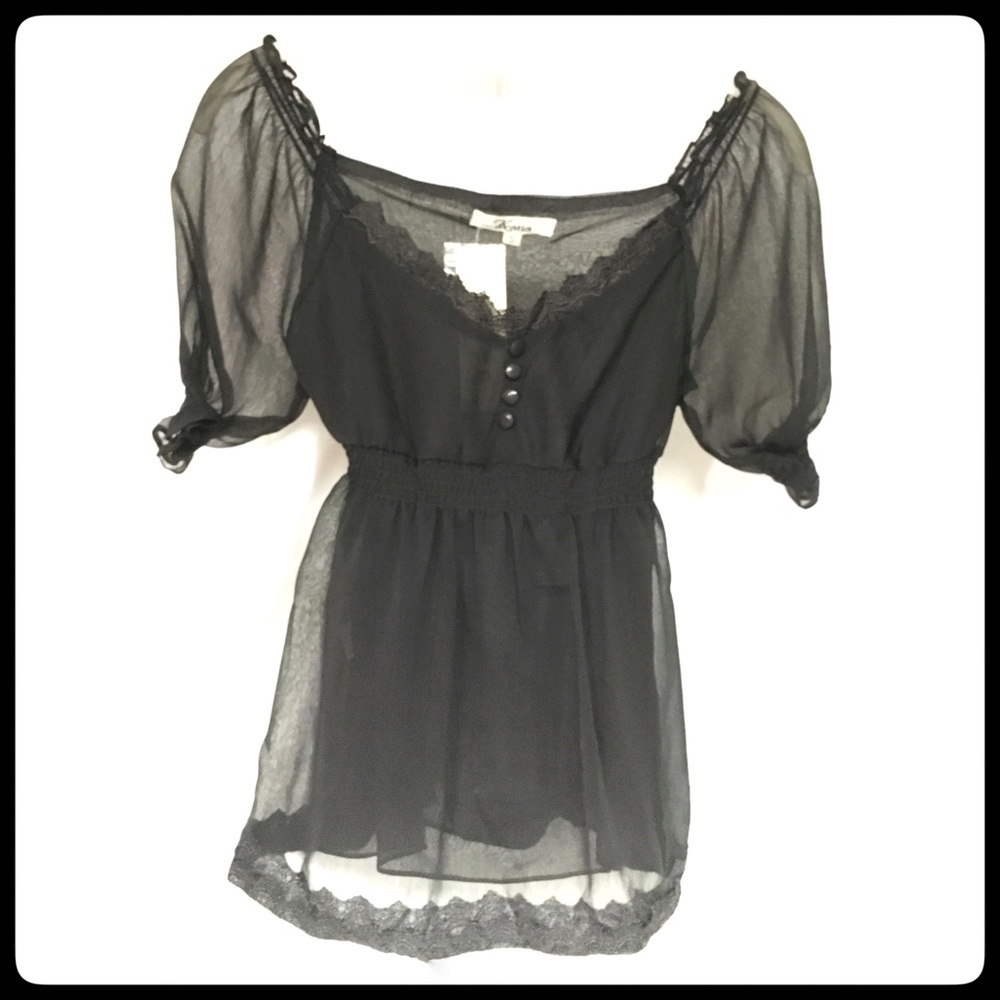 New! Cute Black Blouse by Katia