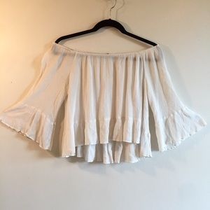White Off-The-Shoulder Peasant Top Size Small