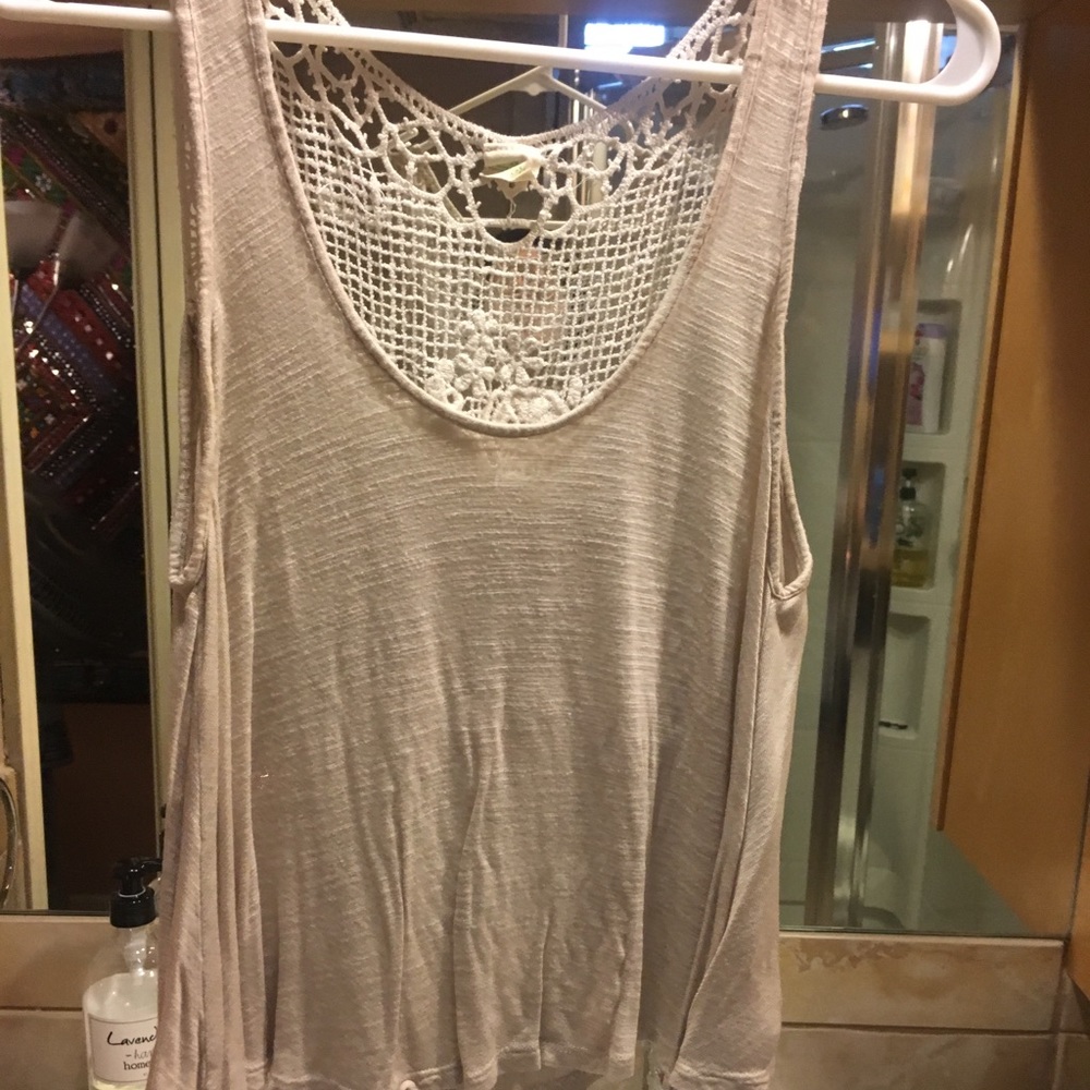 Tan Lace Tank