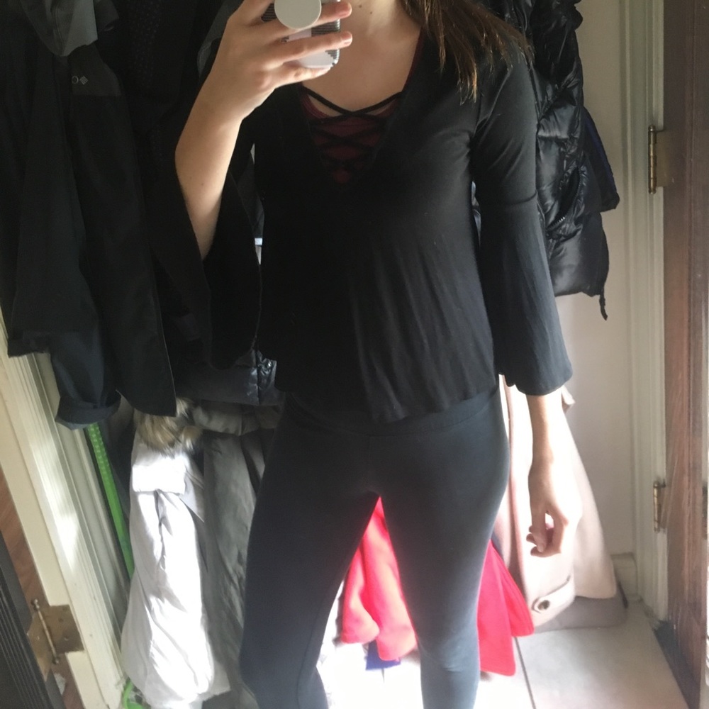 Forever 21 Blouse with Cross strong design