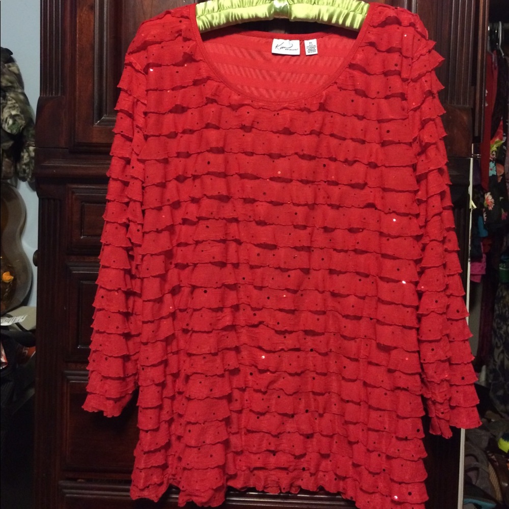 Red Sparkly Blouse