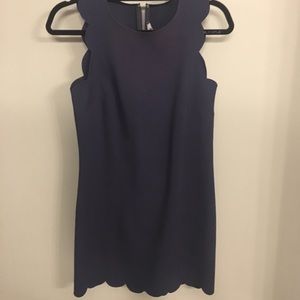 J. Crew Navy Scalloped Shift Dress