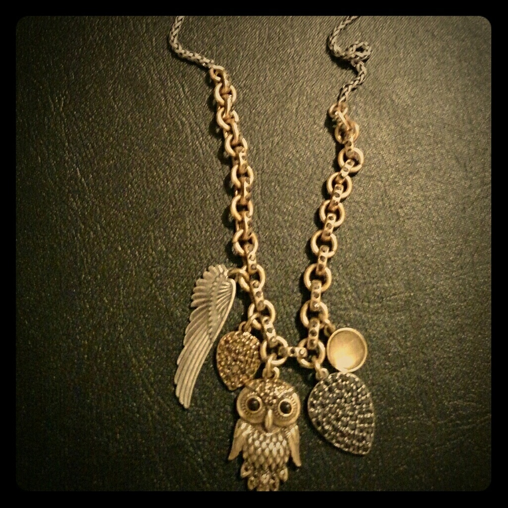 NWT Lucky Brand Sterling Silver Owl/Angel Wing CZ