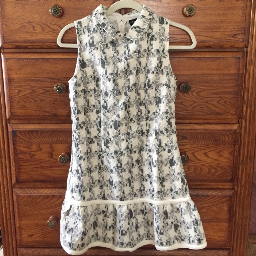 Lace Collared Flounce Dress