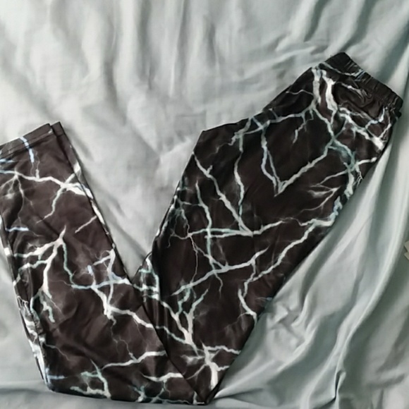 Xhilaration blue lightning pattern leggings - Picture 1 of 2