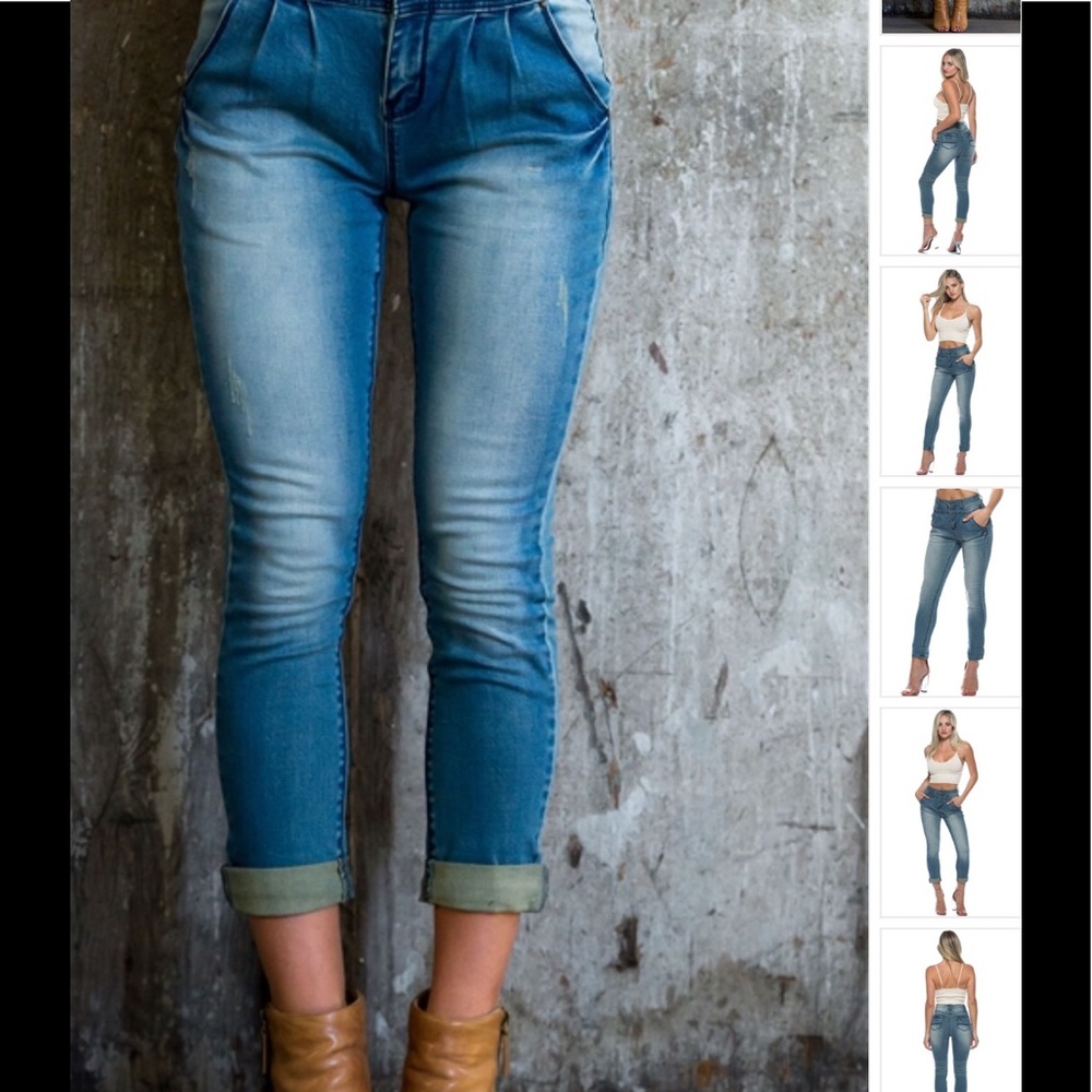 High waisted skinny jeans