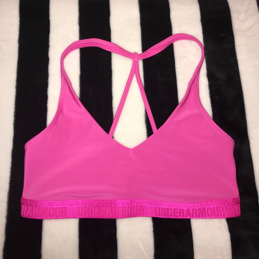 HOT PINK💓 under armour VNECK sports bra!