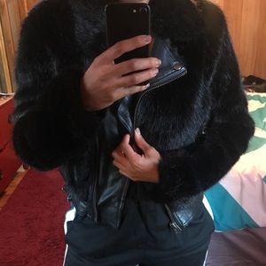SALE Topshop Faux Fur/Leather Coat - Sz 6