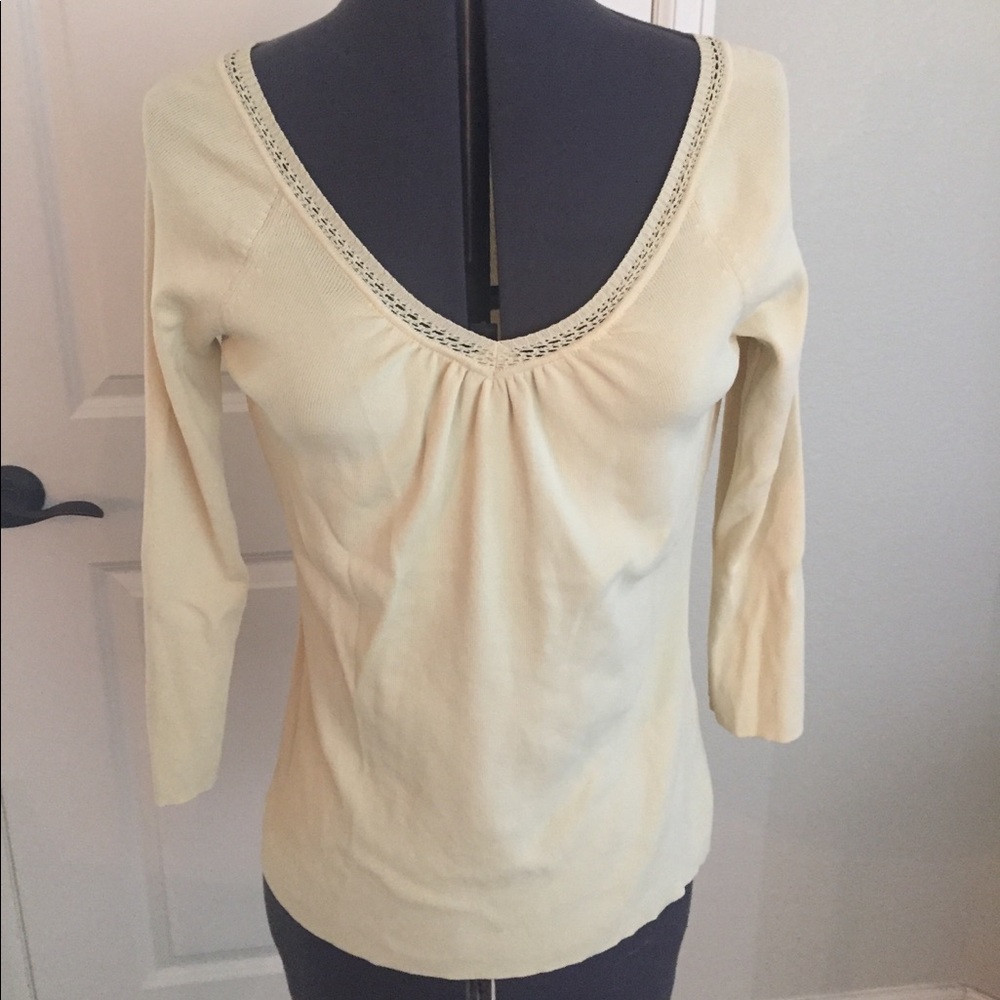 Ann Taylor Lift knit yellow top size small