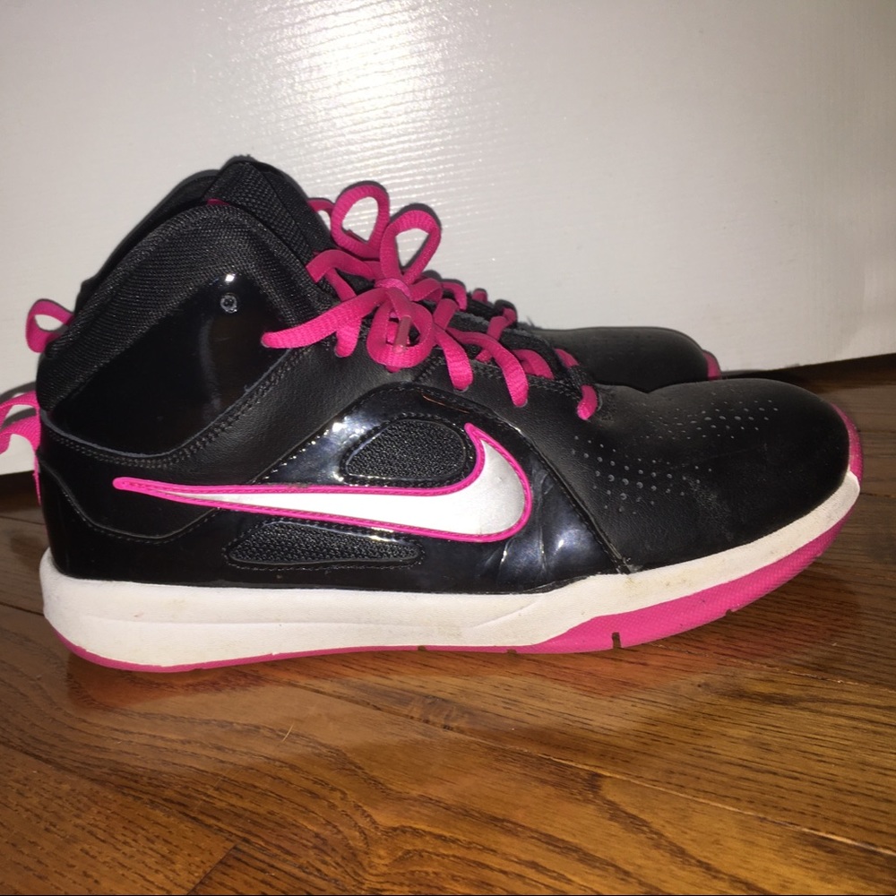 Black & pink Nike high tops