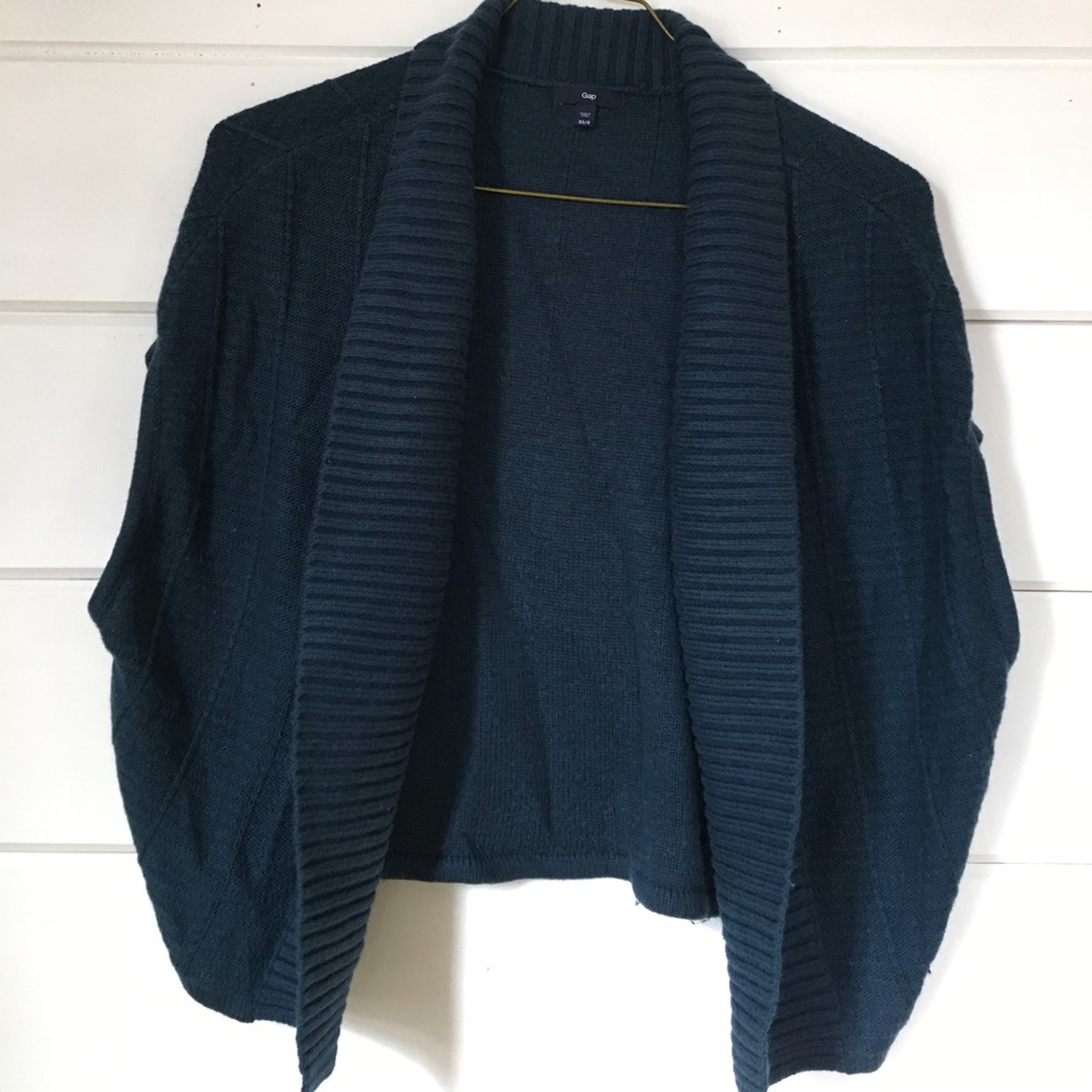 Emerald Green Sleeveless Gap Cardigan