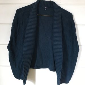 Emerald Green Sleeveless Gap Cardigan