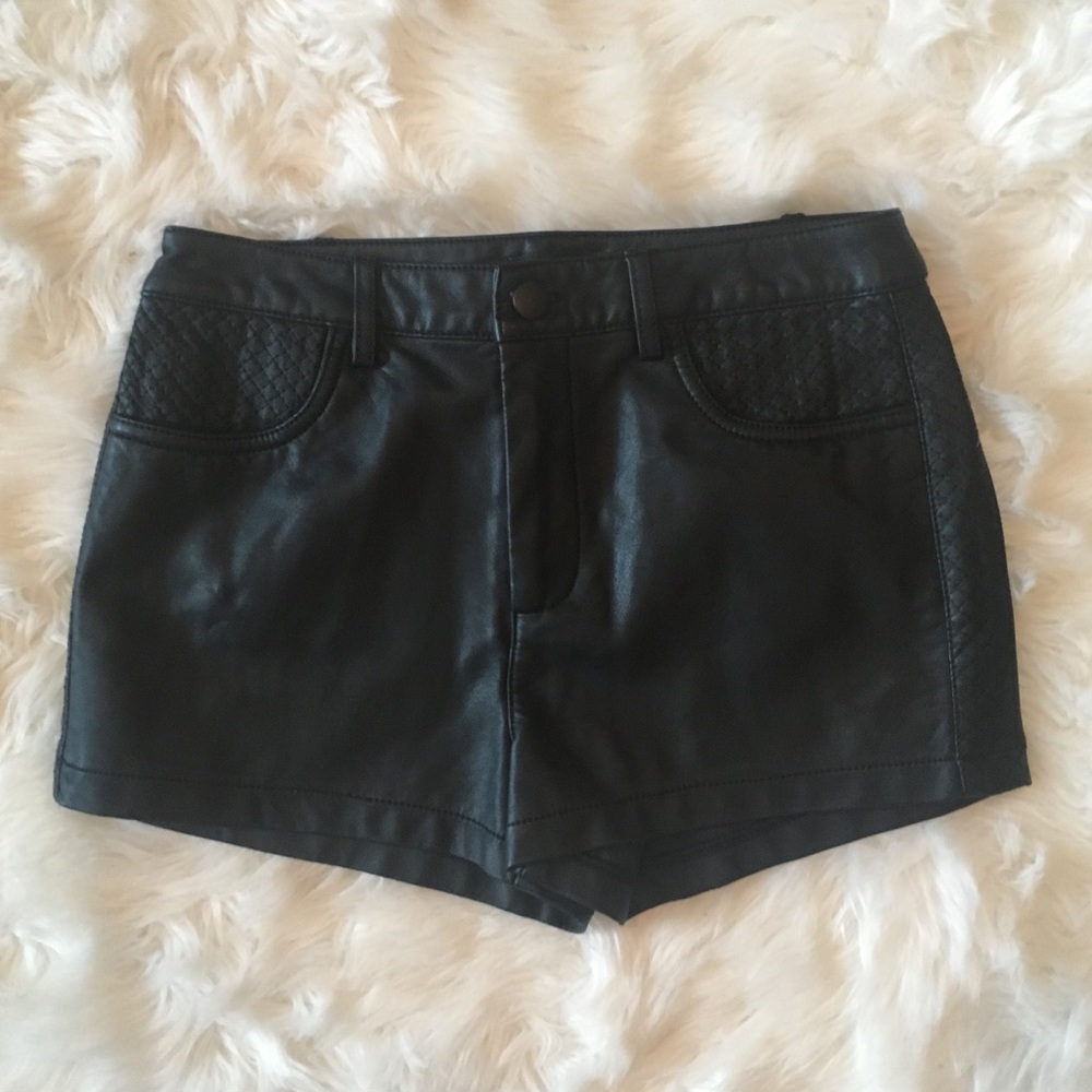 Faux leather shorts