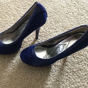 Baby phat blue suede material pumps