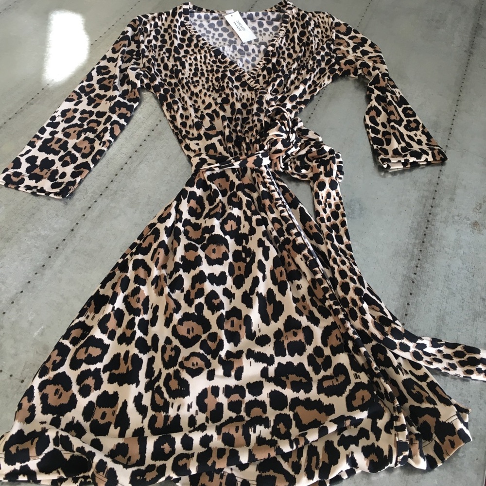 Banana Republic animal print wrap dress