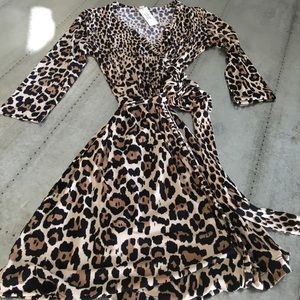 Banana Republic animal print wrap dress