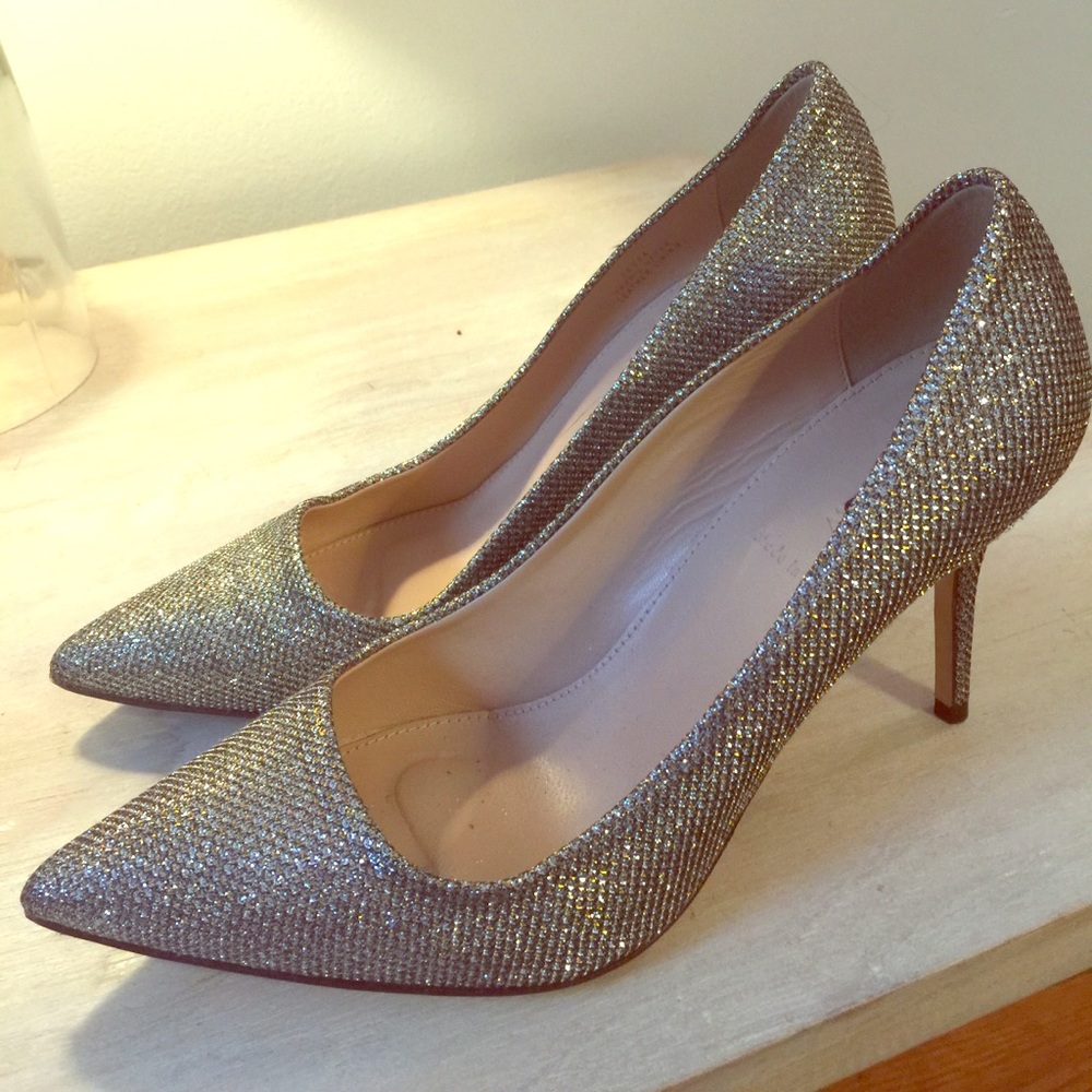 Beautiful New JCrew Gold Silver Heels