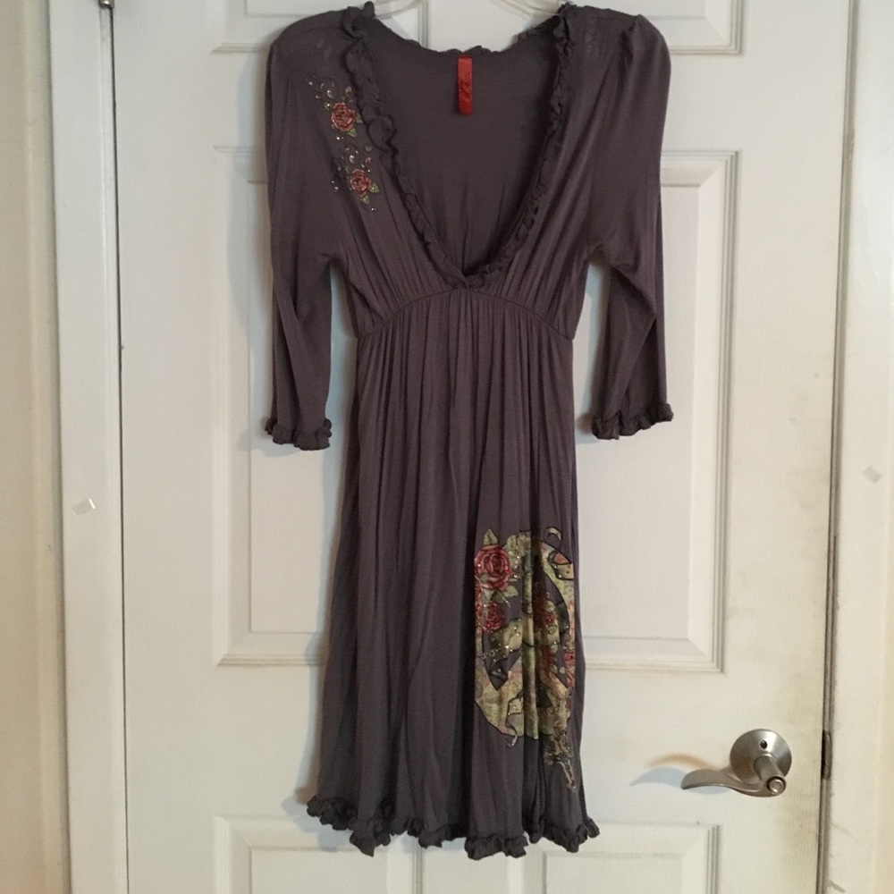 Gray knit dress by Rustic West.