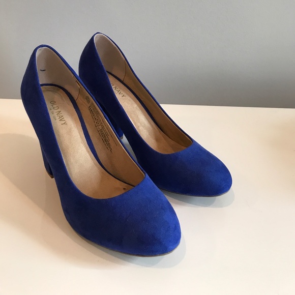 Blue Suede-Like Heels - Picture 1 of 4