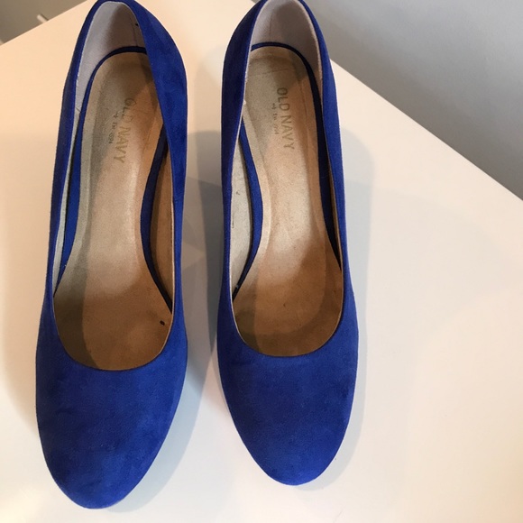 Blue Suede-Like Heels - Picture 2 of 4