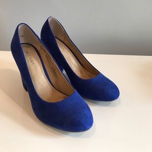 Blue Suede-Like Heels