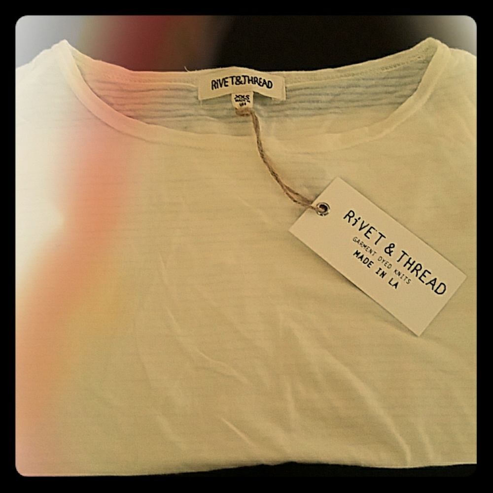 RIVET & THREAD Ivory colored long sleeve top